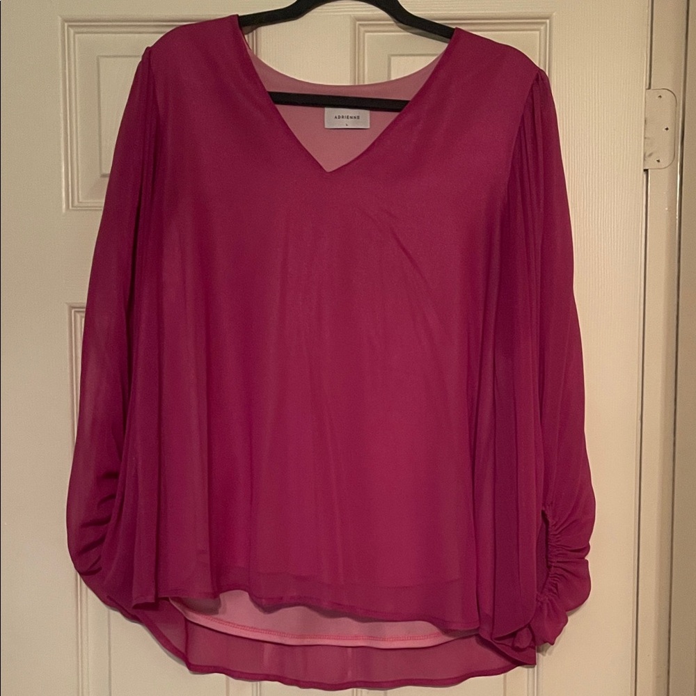 Women's Sparkly Pink V-Neck Top